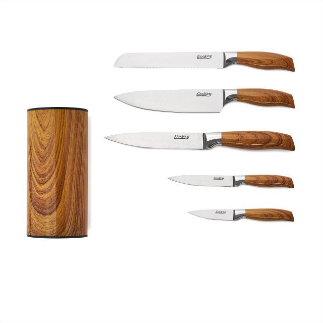 Knife set with stainless steel blade and Heinner polypropylene support